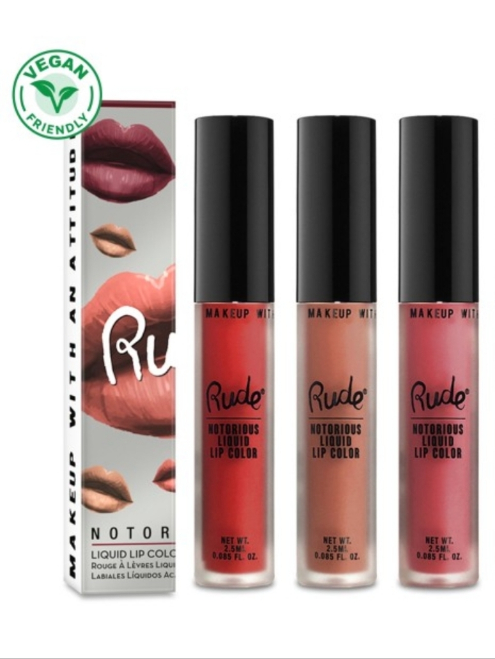 Rude Cosmetics Bundle 💄 Basic 3-Piece Set – Lip, Eye & Brow NEW - Picture 5 of 13